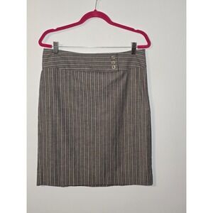 NWT‎ Gap Stretch Women's Gray Striped Lined Business Skirt Lightweight Size 10